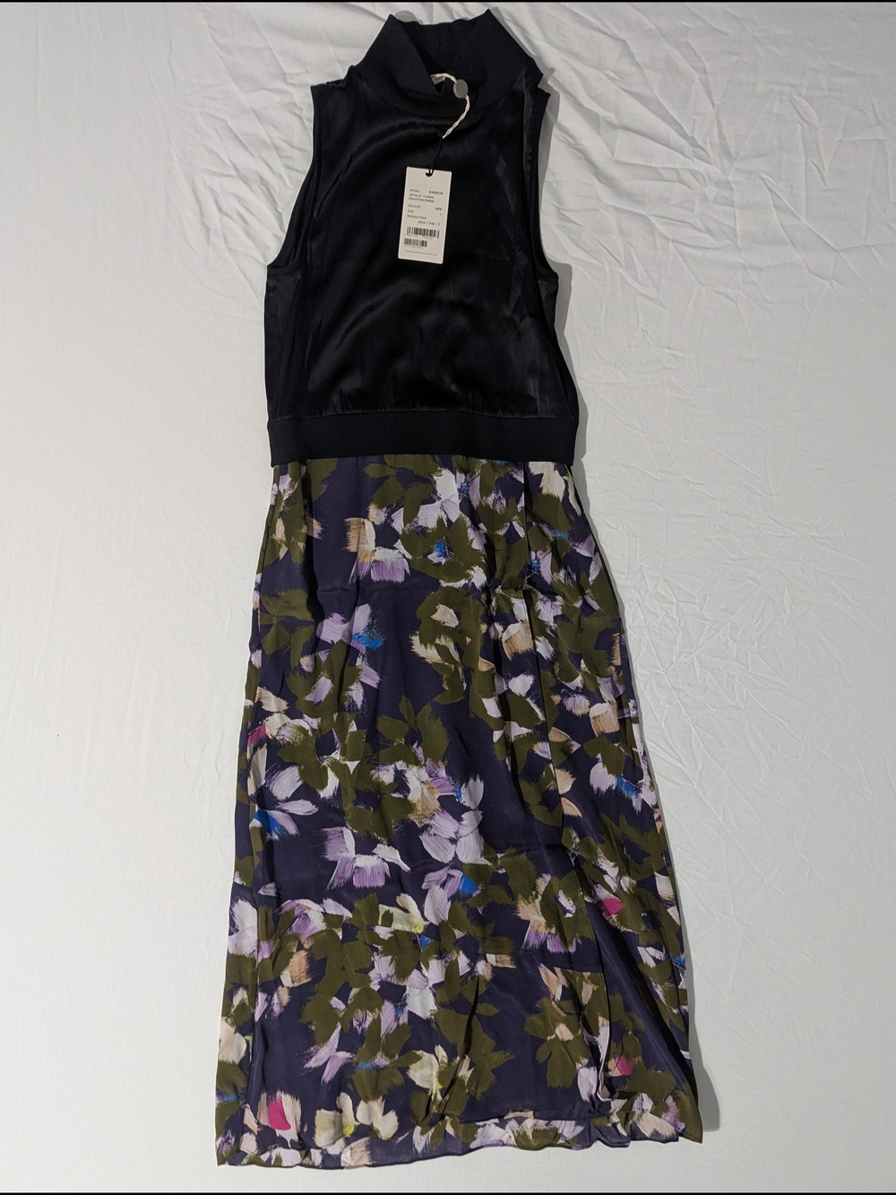 Dorothee Schumacher Dress Floral Graphics Black Upper Size 1 New With Tags